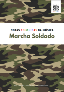 marcha soldado partitura com notas coloridas
