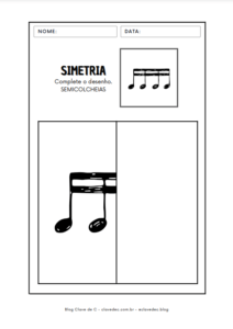 Atividade musical simetria - Os símbolos musicais - figuras musicais