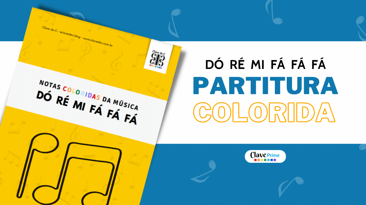 partitura colorida da música do re mi fa fa fa - notas coloridas