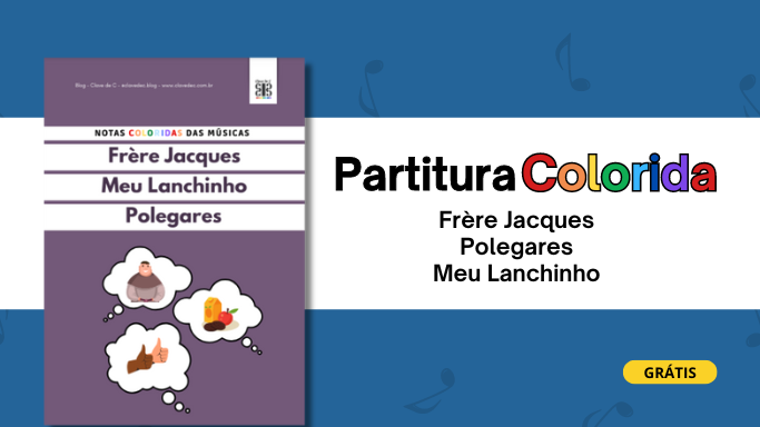 PATITURA COLORIDA GRÁTIS - FRERE JACQUES