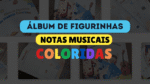 álbum de figurinhas musical - notas musicais coloridas