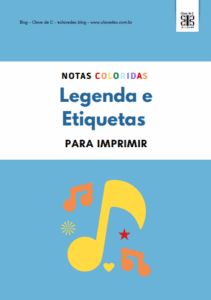 legenda e etiquetas - Recurso sobre as notas musicais coloridas