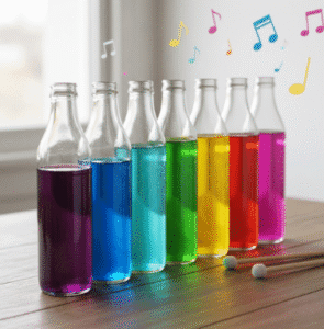 atividades musicais diy - xilofone de garrafas