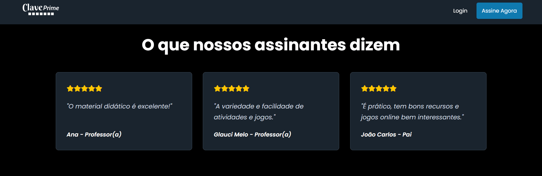 CLAVE PRIME - TESTEMUNHO
