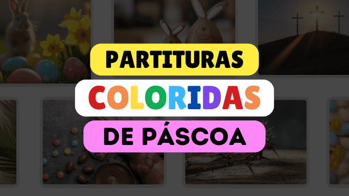 partituras coloridas de páscoa - clave colorida