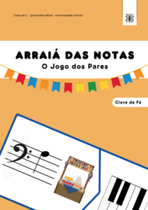 arraia das notas na pauta e teclado - clave de fá