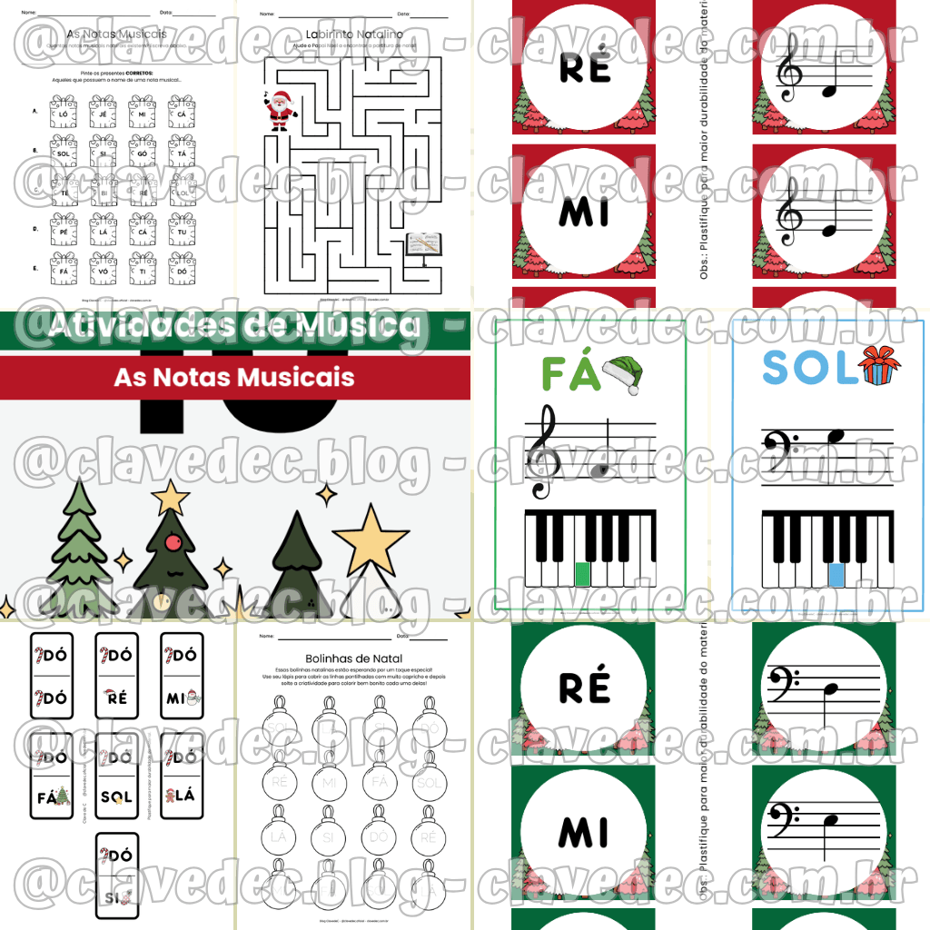 aula de música natal - kit natal musical