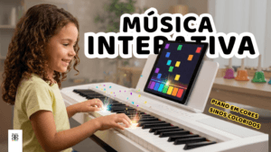jogos musicais para crianças - notas musicais coloridas clave de c