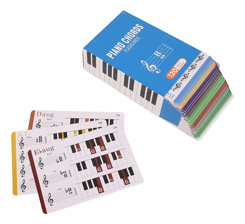 Cartão Flashcards 120 acordes de piano