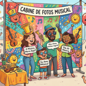 cabine de fotos musical - dia da música