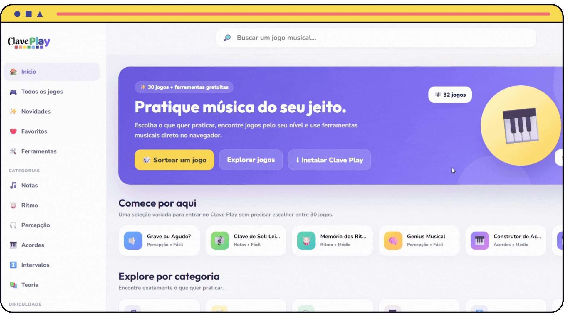 clave play - jogos musicais gratuitos
