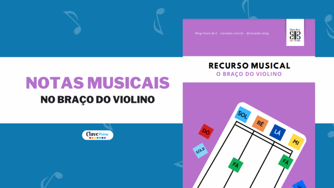 as notas musicais no violino