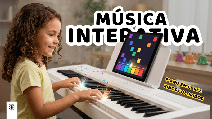jogos musicais para crianças - notas musicais coloridas clave de c