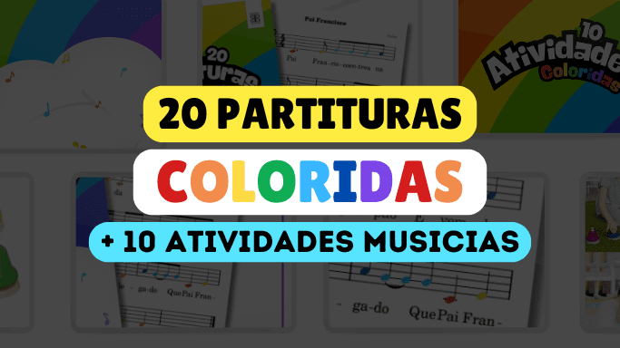 partituras coloridas para imprimir notas na pauta coloridas